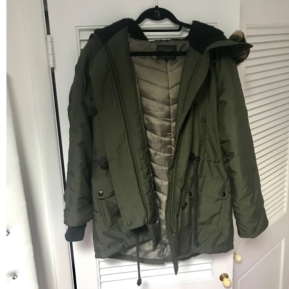 Sanctuary Los Angeles Army Green W/ Hood Jacket, L